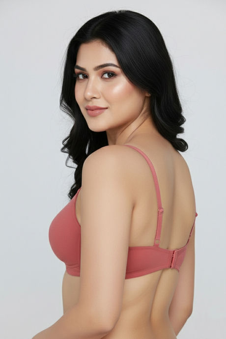 Zivame Padded Non Wired Medium Coverage Tshirt Bra - Faded Rose — image 5